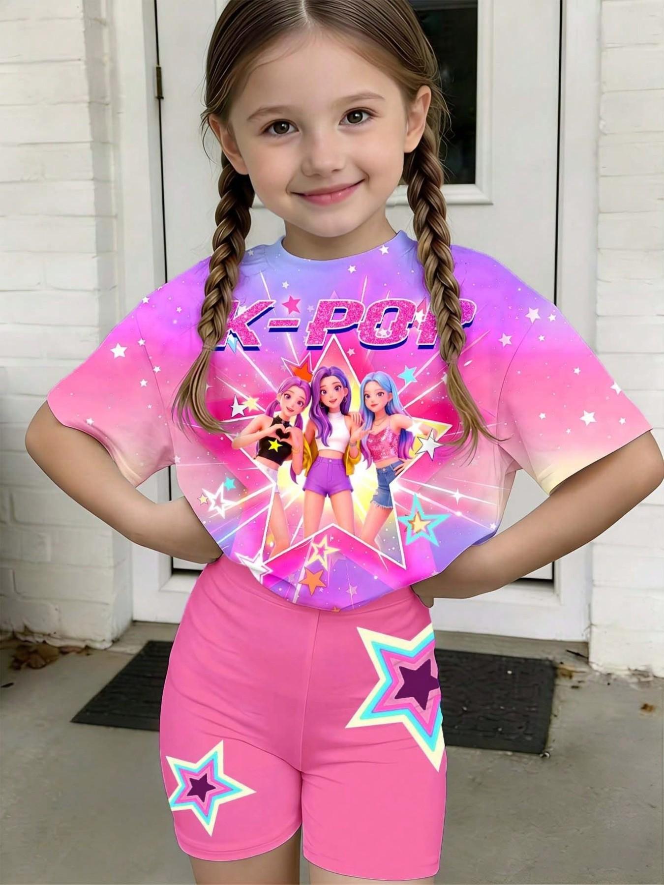 Tie Dye Two Piece - Trendy street-style two-piece outfit for girls