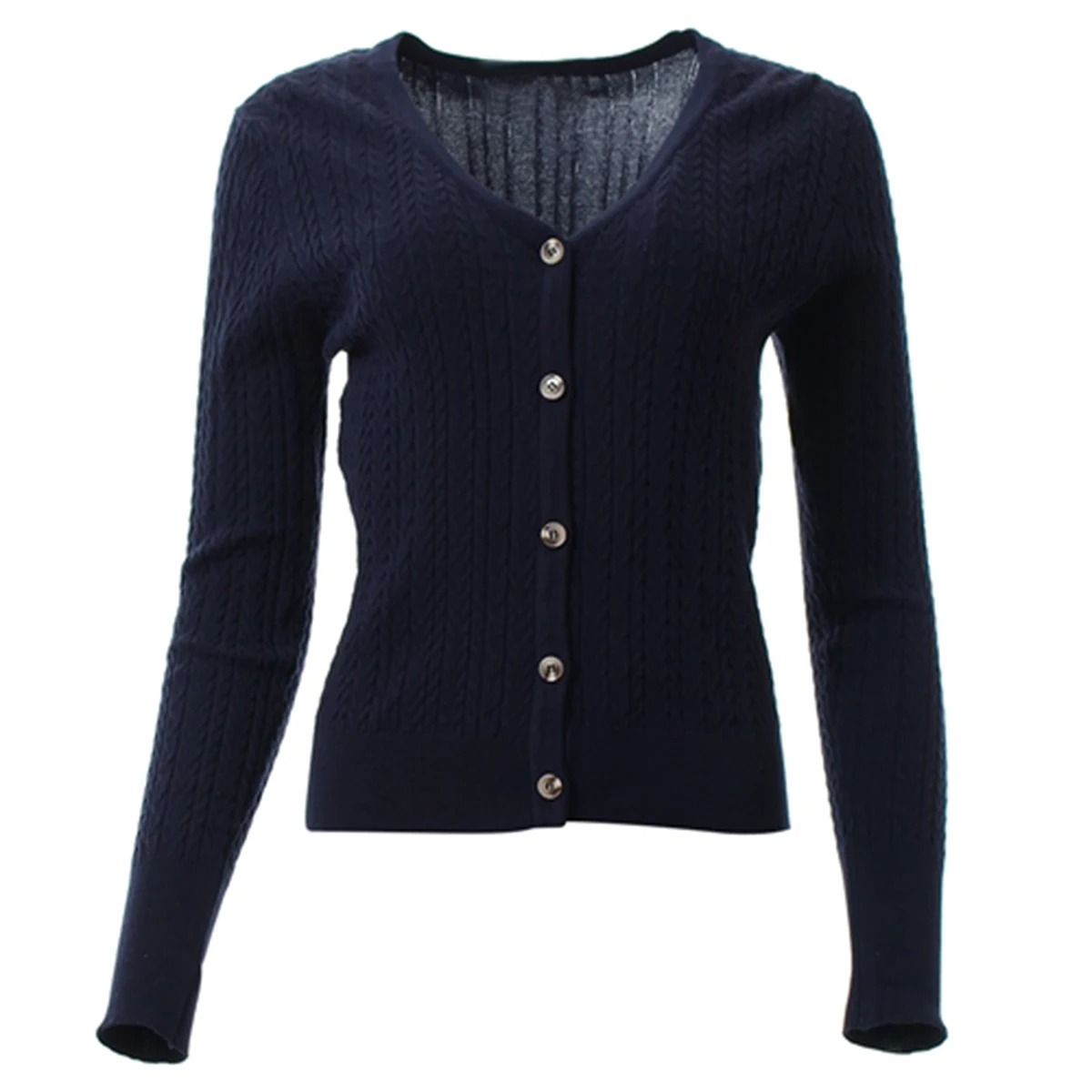 Ribbed Knit Sweater - Plus Size Women's Button Down Long