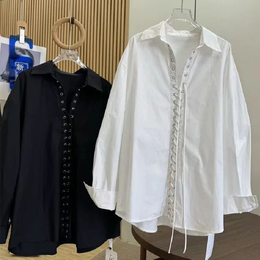 Women'S Fashion Trends 2026 Spring Summer - Unique Design Black White Cotton Blouses