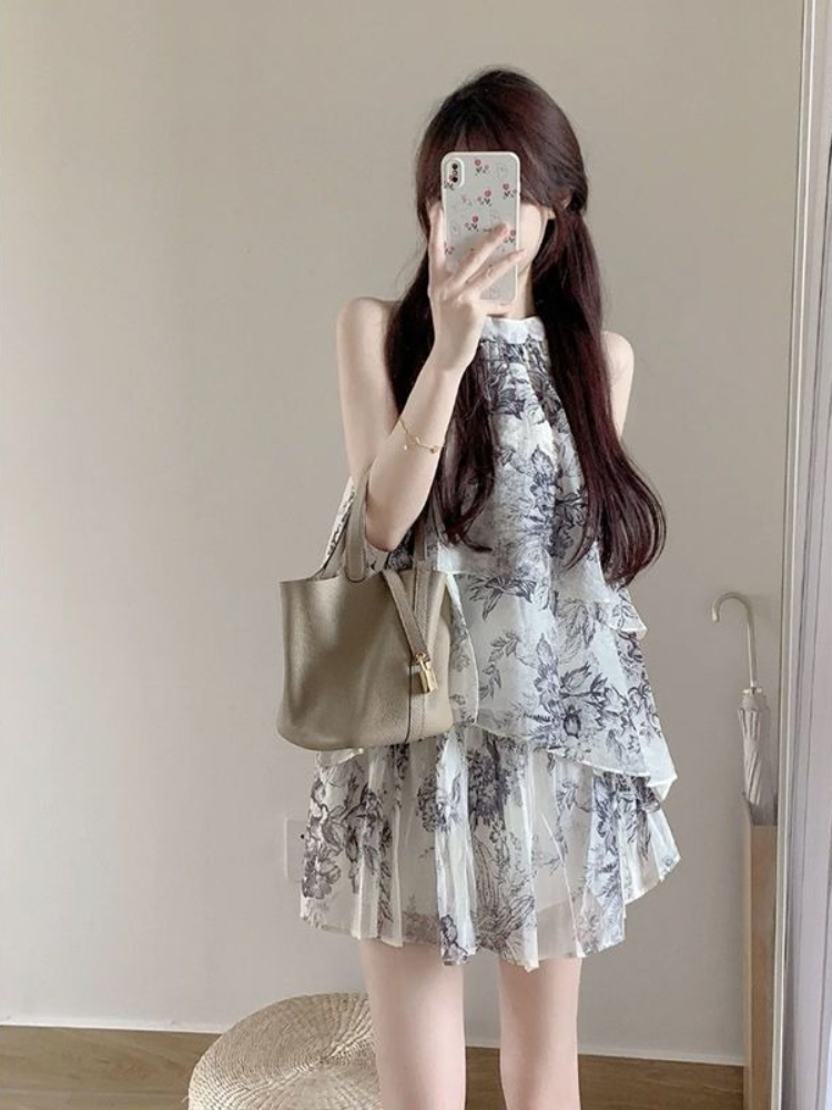 Tie Dye Two Piece - 2026 Summer Women's Ink Painting Print