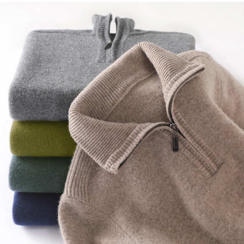 Ribbed Knit Sweater - Autumn/Winter New Men's 100% Pure Wool