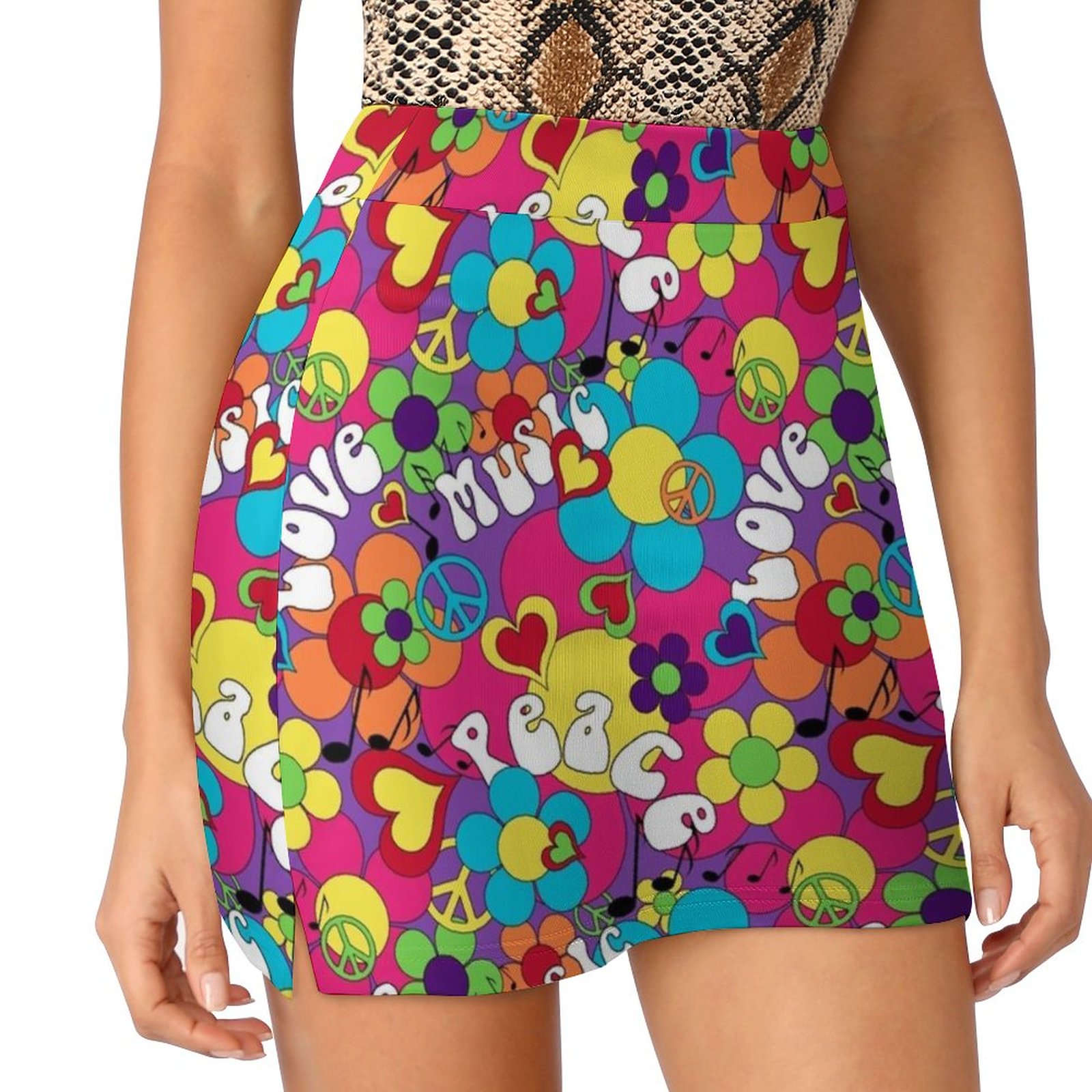 Women'S Fashion In The 1960S - 1960S Psychedelic Hippie Colors Women's skirt
