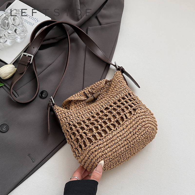 Women'S Fashion Trends 2026 Spring Summer - Small Woven Straw Bucket Bag Ladies