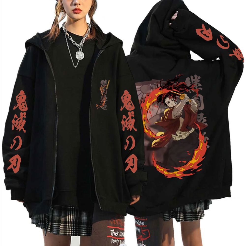 Women'S Fashion Zip Up Hoodies - New Demon Slayer Tsugikuni Yoriichi Merch