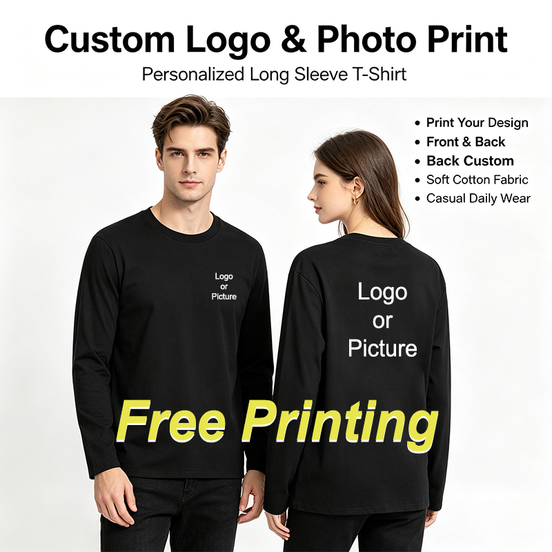 Women Fashion Wear - Customized Cotton Long Sleeve T-shirts Men