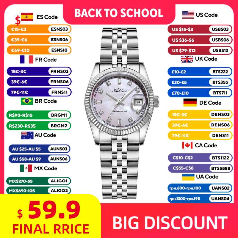 Fashion Women Watch - ADDIES 585 Quartz Women's Watches Sapphire
