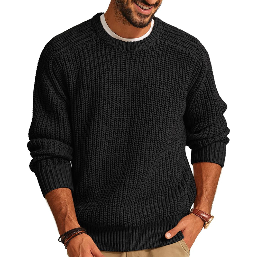Men’s Knitted Sweater Casual C - Ribbed Knit Sweater review and price