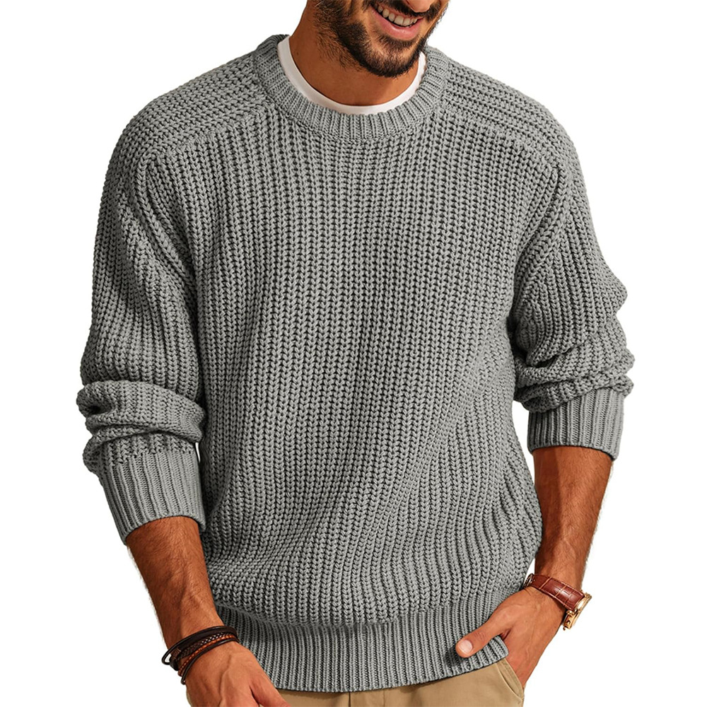 Men’s Knitted Sweater Casual C - Ribbed Knit Sweater review and price