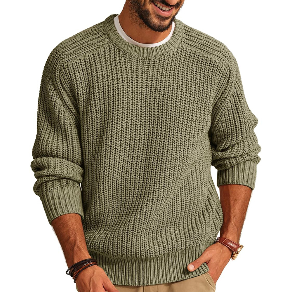 Men’s Knitted Sweater Casual C - Ribbed Knit Sweater review and price