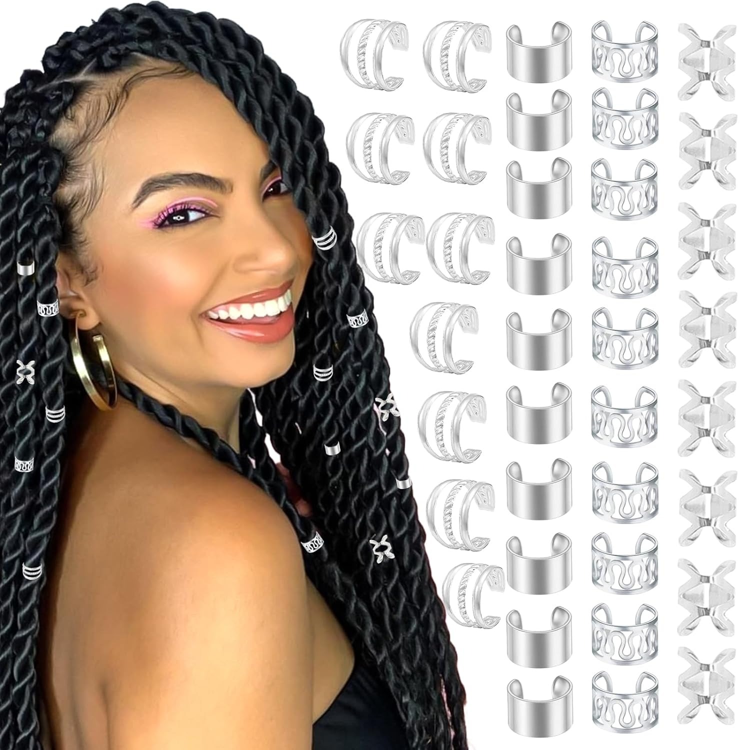 40PCS Hair Jewelry for Braids  - Women'S Fashion Rings Gold review and price