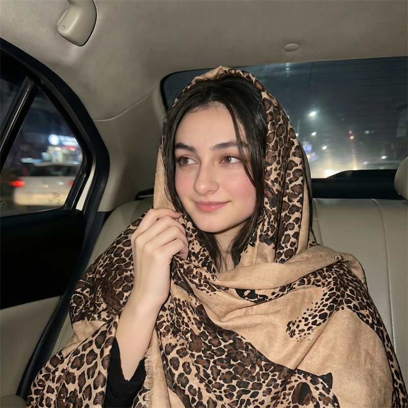 Vintage Leopard Print Hijab an - Women Fashion Wear review and price