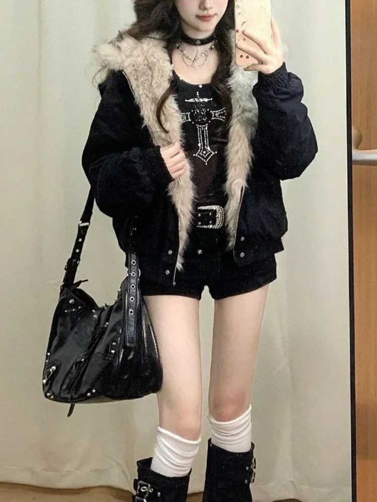 Y2k Gothic Vintage Black Zip U - Women'S Fashion Zip Up Hoodies review and price