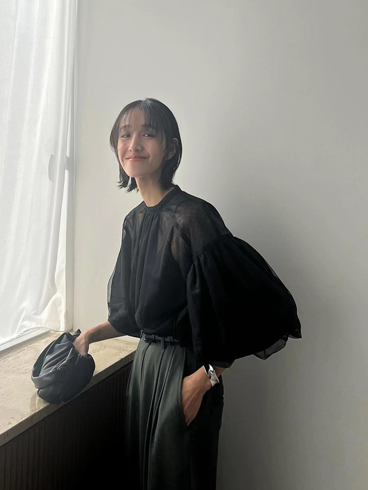 Two piece set for women's retr - Wrap Blouse Chiffon review and price