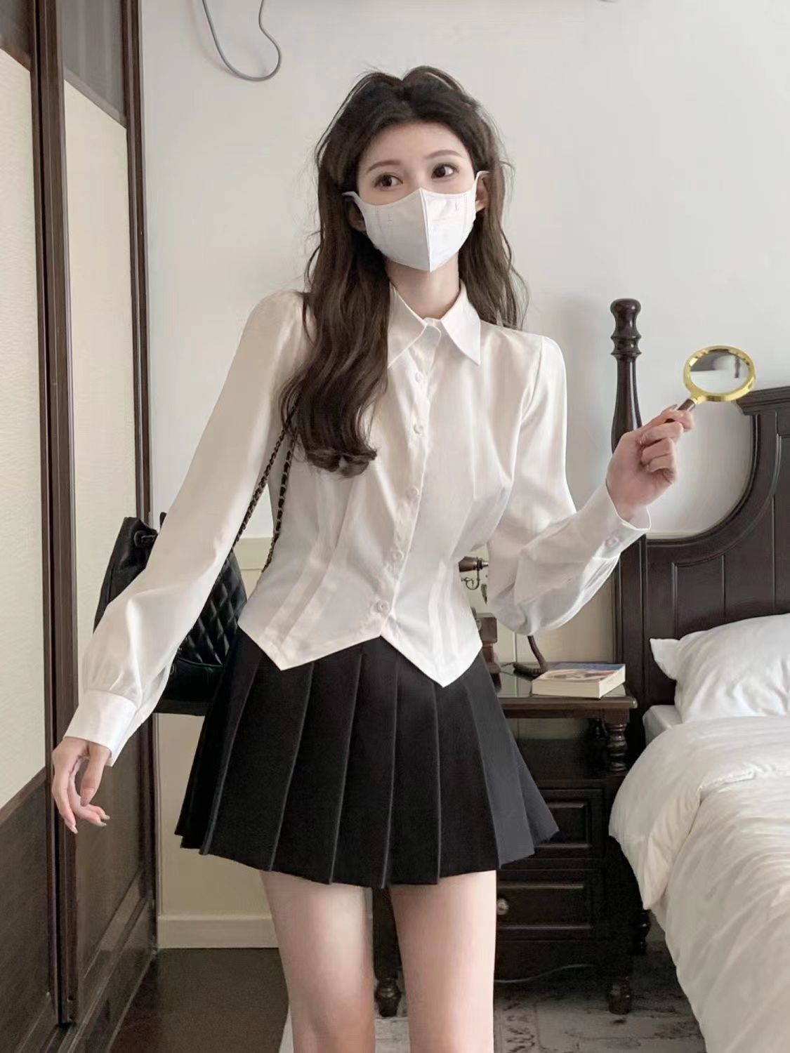 2000s White Long sleeve Vintag - Wrap Blouse Chiffon review and price