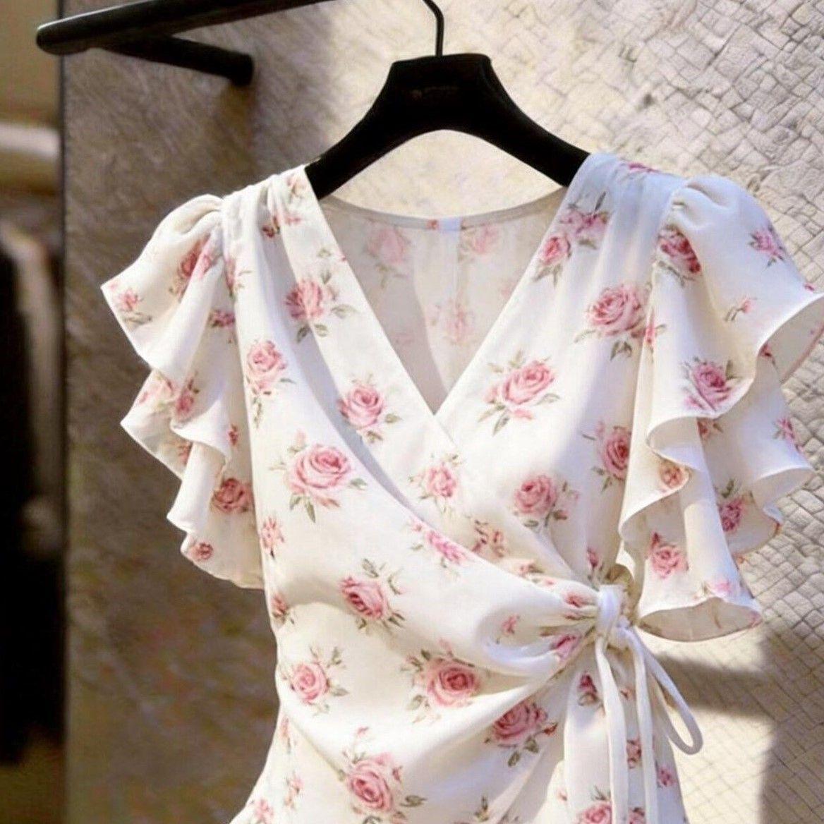 Women V Neck Wrap Chiffon Blou - Wrap Blouse Chiffon review and price