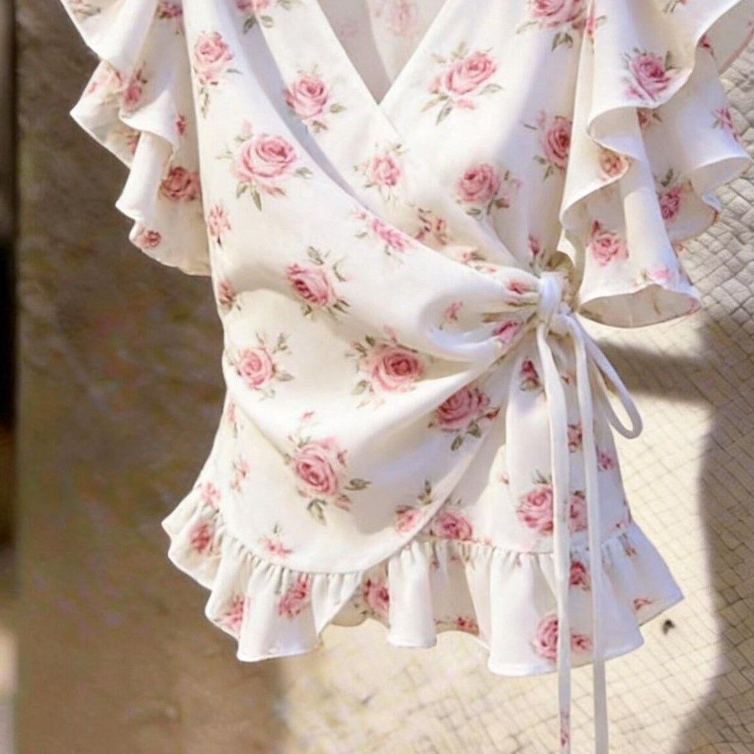 Women V Neck Wrap Chiffon Blou - Wrap Blouse Chiffon review and price