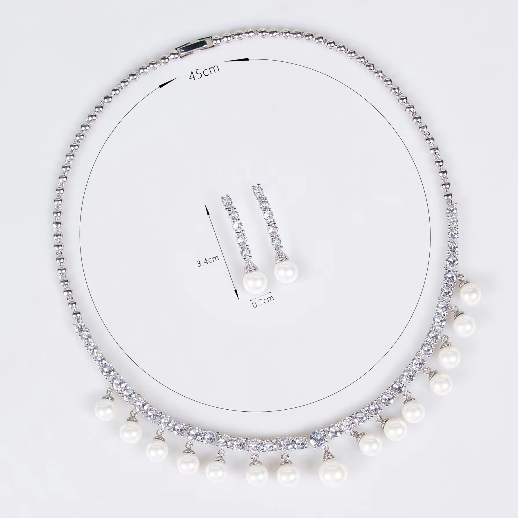Fashion Pearls Zirconia Neckla - Women Fashion Uae review and price