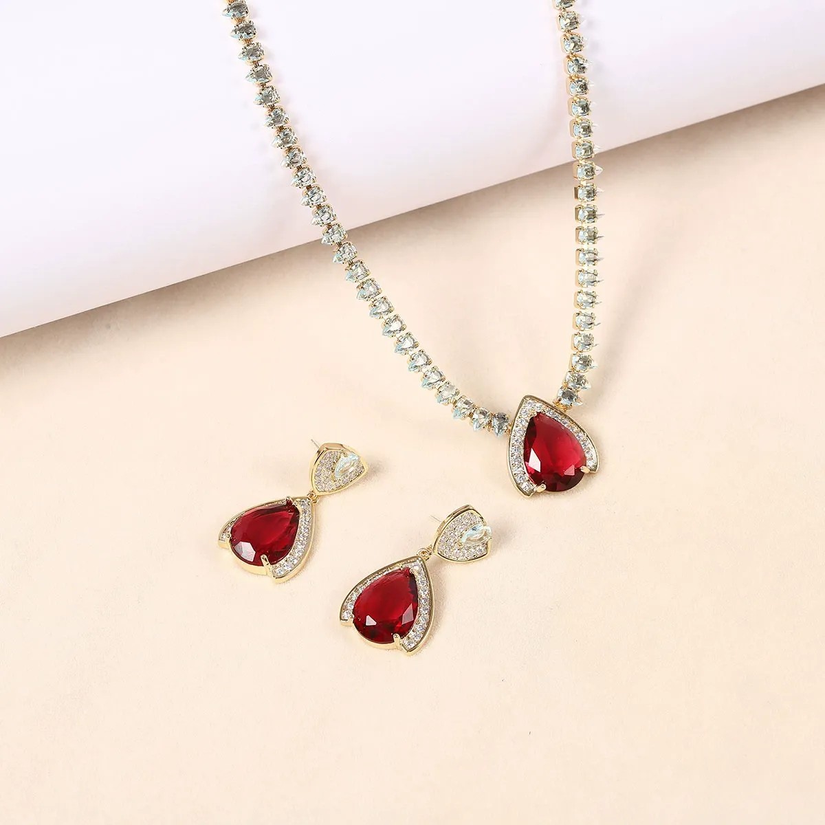 Red Zirconia Pendant Necklace  - Women Fashion Uae review and price