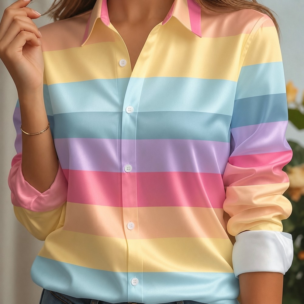 Women Satin Lapel Collar Shirt - Women Fashion Wear review and price