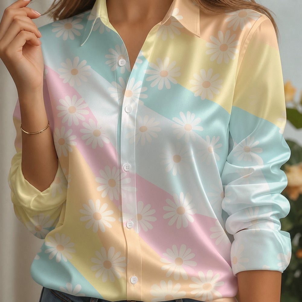 Women Satin Lapel Collar Shirt - Women Fashion Wear review and price