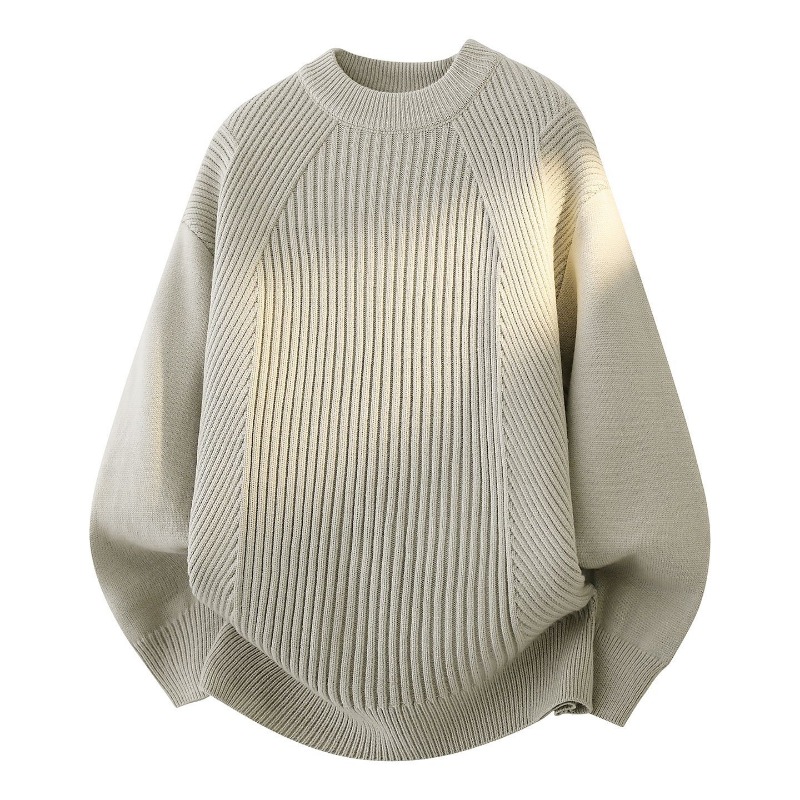 Women Crew Neck Diagonal Rib K - Ribbed Knit Sweater review and price