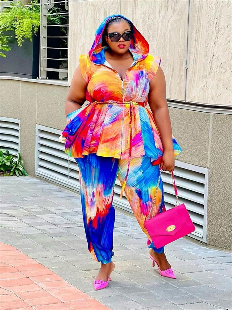 Wmstar Plus Size Women Clothin - Tie Dye Two Piece review and price