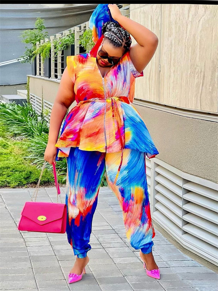 Wmstar Plus Size Women Clothin - Tie Dye Two Piece review and price