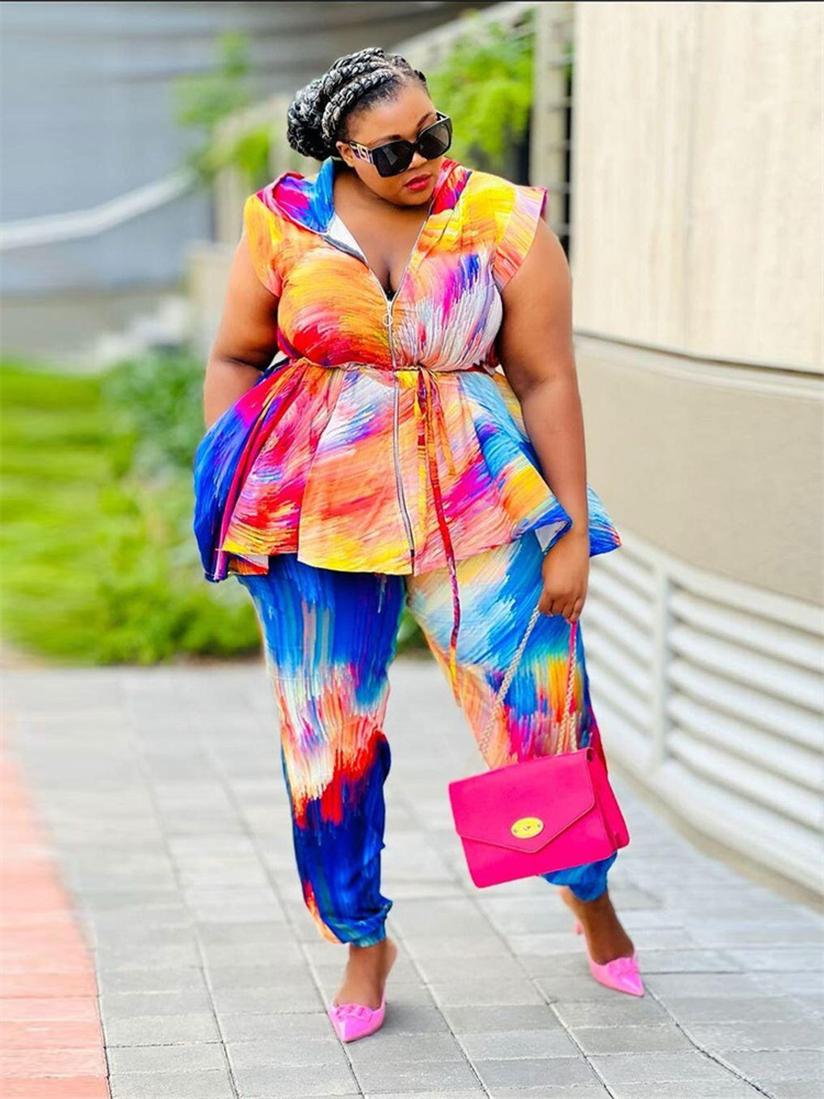 Wmstar Plus Size Women Clothin - Tie Dye Two Piece review and price