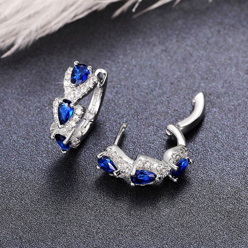 New Klein Blue Zircon Hoop Ear - Women'S Fashion Magazine review and price