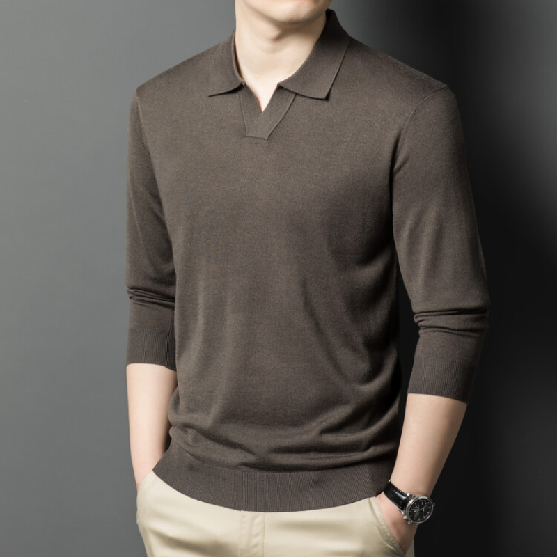 Men's pullover sweater with V- - Ribbed Knit Sweater review and price