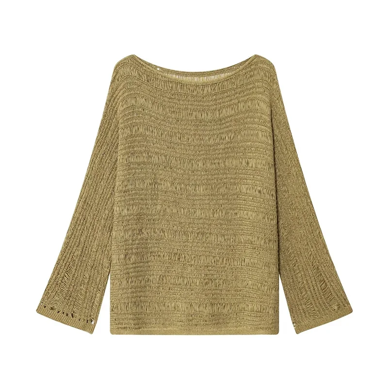 Vintage Boat Neck Knit Sweater - Women Top Fashion review and price