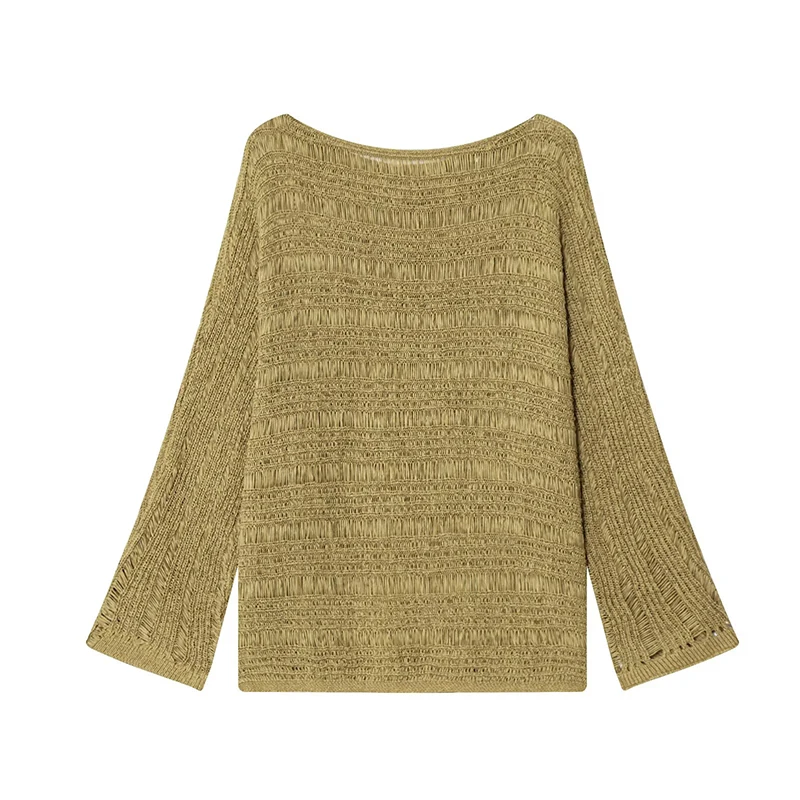 Vintage Boat Neck Knit Sweater - Women Top Fashion review and price