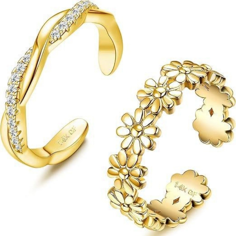 14K Gold-Plated Adjustable Zir - Women'S Fashion Rings Gold review and price
