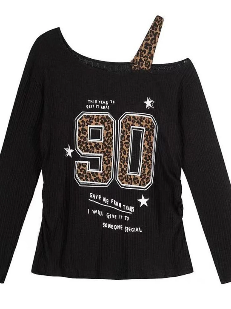 Y2K Patchwork Leopard Print T- - Women Top Fashion review and price