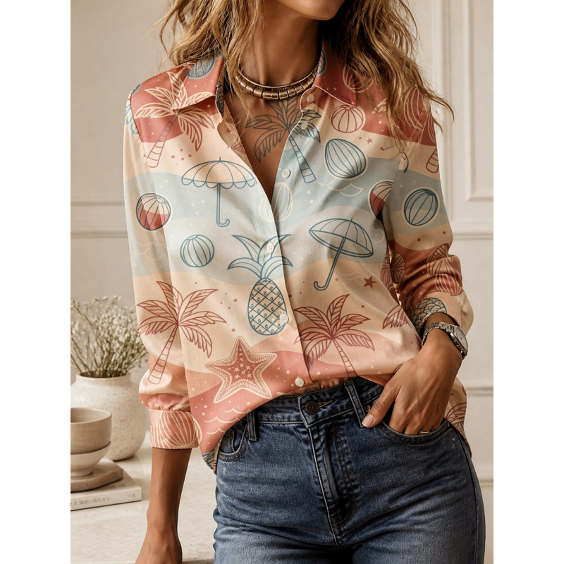 2026Fashion lapel collar long  - Women Top Fashion review and price