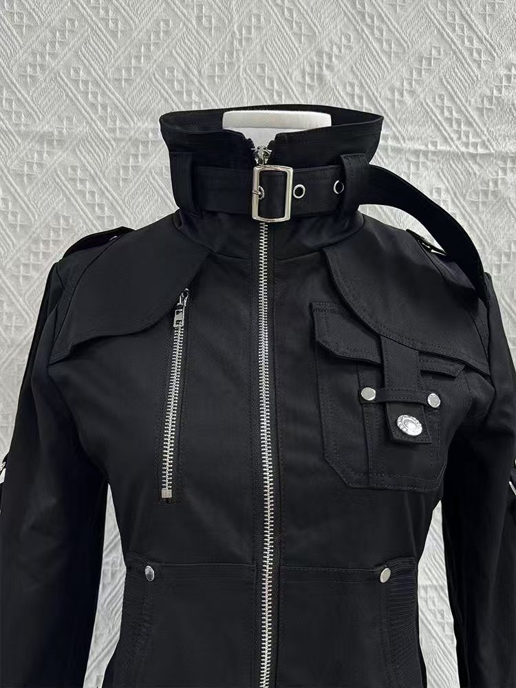 Y2K Gothic Black Slim Double Z - Women'S Fashion Zip Up Hoodies review and price