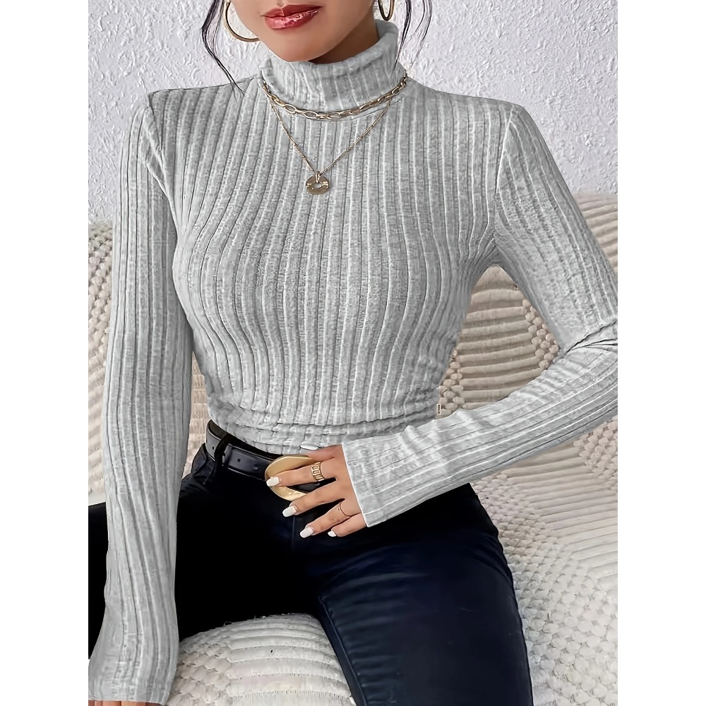 Plus Size 1XL-5XL Women's Slim - Ribbed Knit Sweater review and price