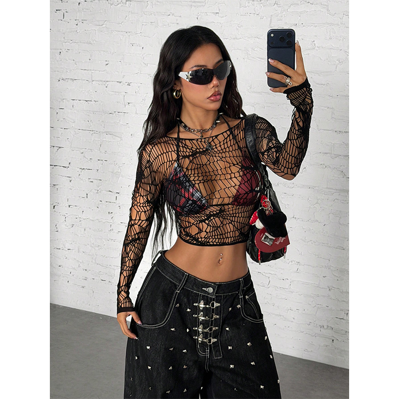 Women Top Long Sleeves See Thr - Women Top Fashion review and price