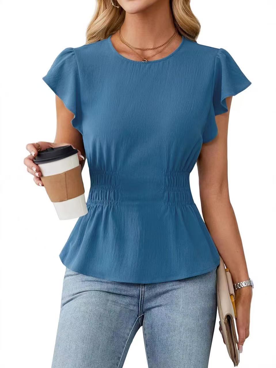 Women Ruffle Short Sleeve Blou - Women Top Fashion review and price