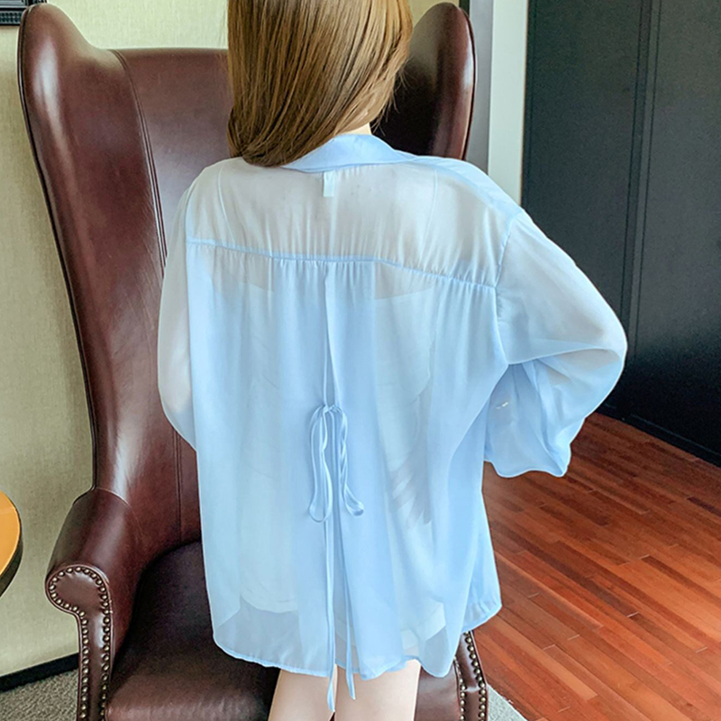 Tie Back Button Down Shirt Wom - Wrap Blouse Chiffon review and price