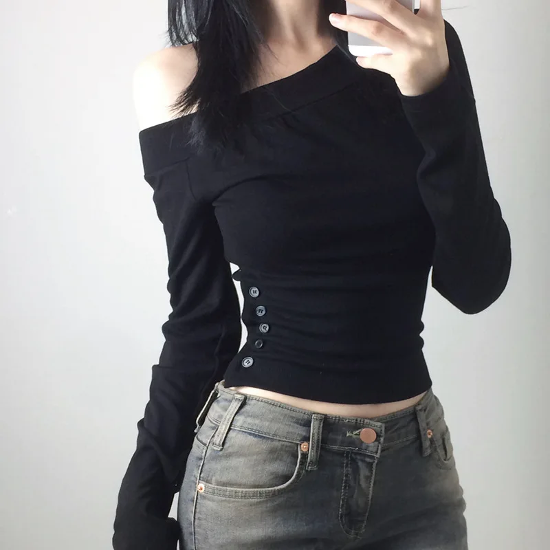 Y2K Vintage Pleated Button T-S - Women Top Fashion review and price