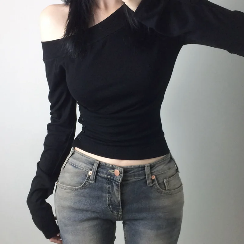Y2K Vintage Pleated Button T-S - Women Top Fashion review and price