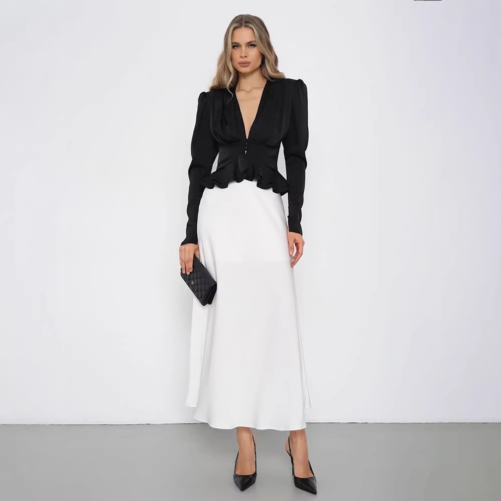 Women Blouse V Neck Long Sleev - Wrap Blouse Chiffon review and price