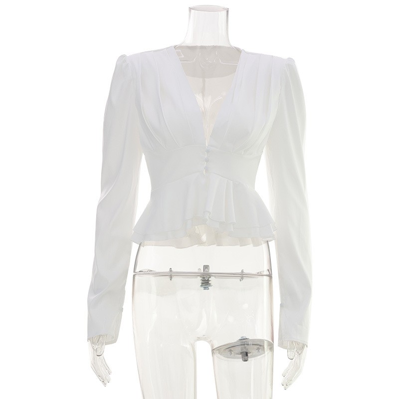 Women Blouse V Neck Long Sleev - Wrap Blouse Chiffon review and price