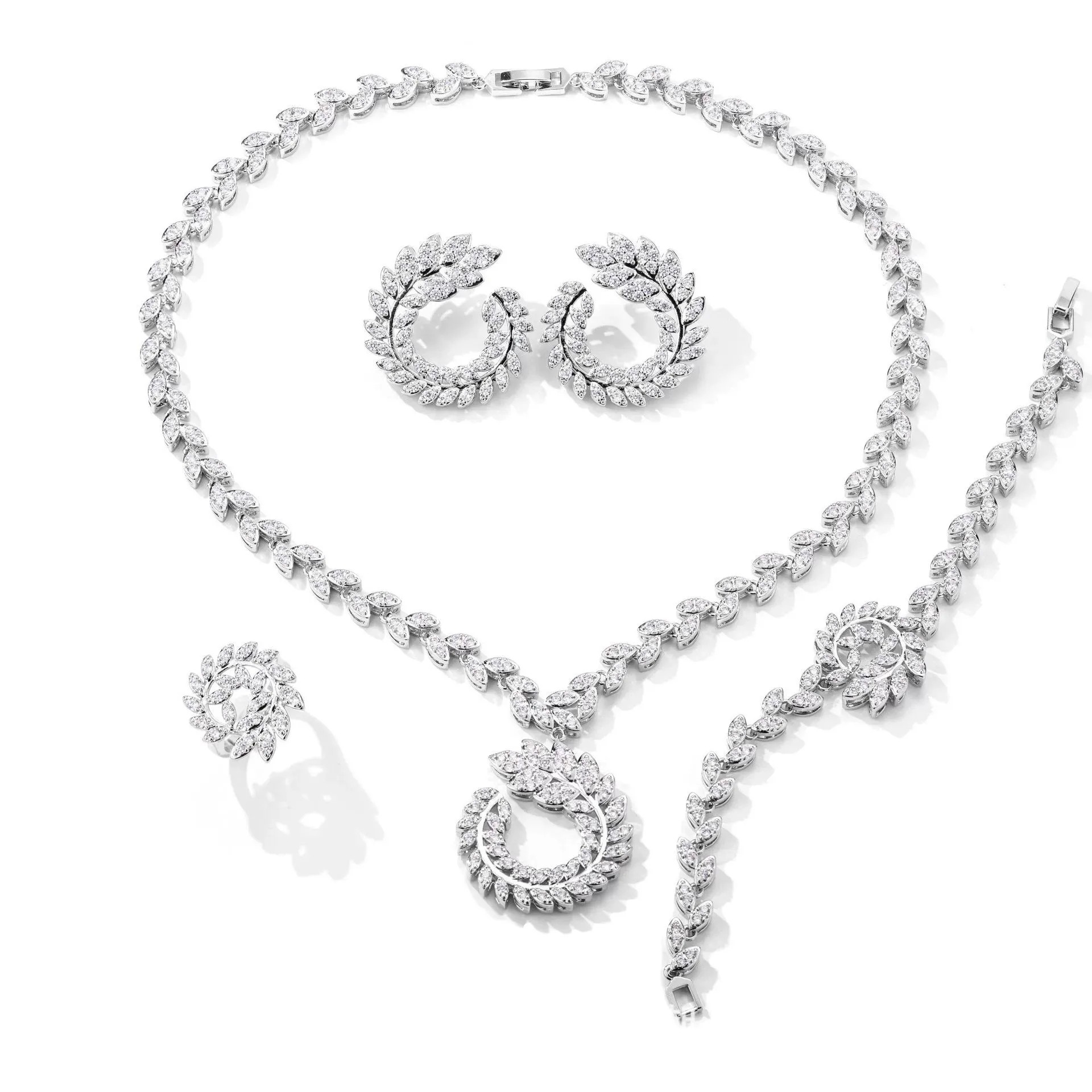4PCS Wedding Jewelry Set Cubic - Women Fashion Uae review and price