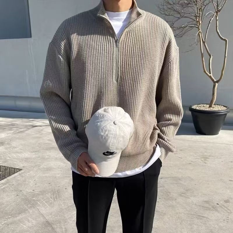 Autumn & Winter Men's Knitting - Ribbed Knit Sweater review and price