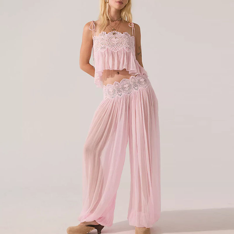 Boho Lace Trim 2 Piece Outfit  - Tie Dye Two Piece review and price