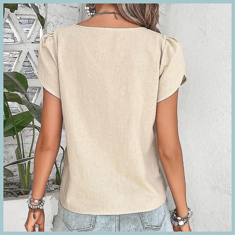 2024 Summer Vintage Solid Colo - Women Top Fashion review and price