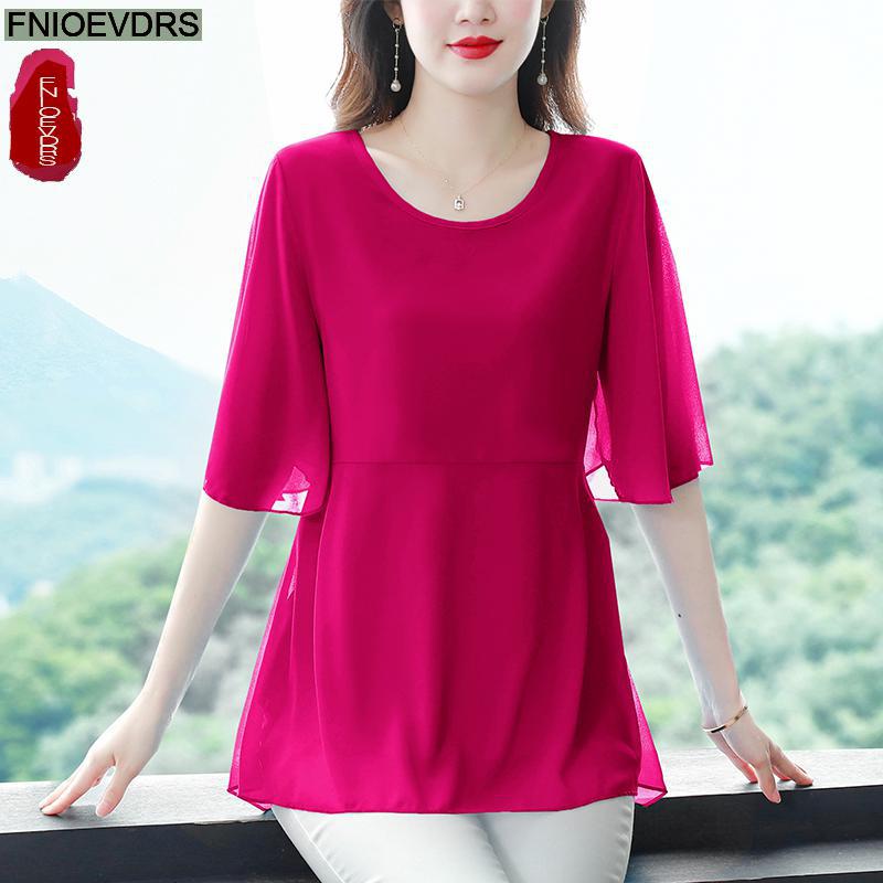 M-4XL Loose Clothes 2023 Women - Wrap Blouse Chiffon review and price