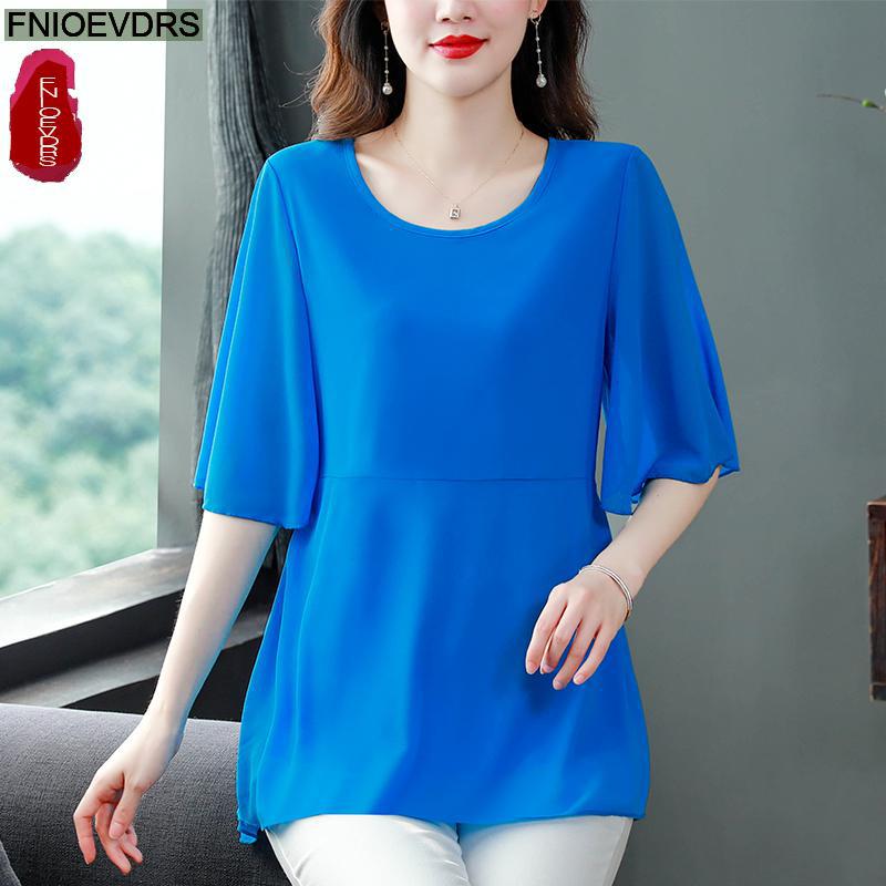 M-4XL Loose Clothes 2023 Women - Wrap Blouse Chiffon review and price